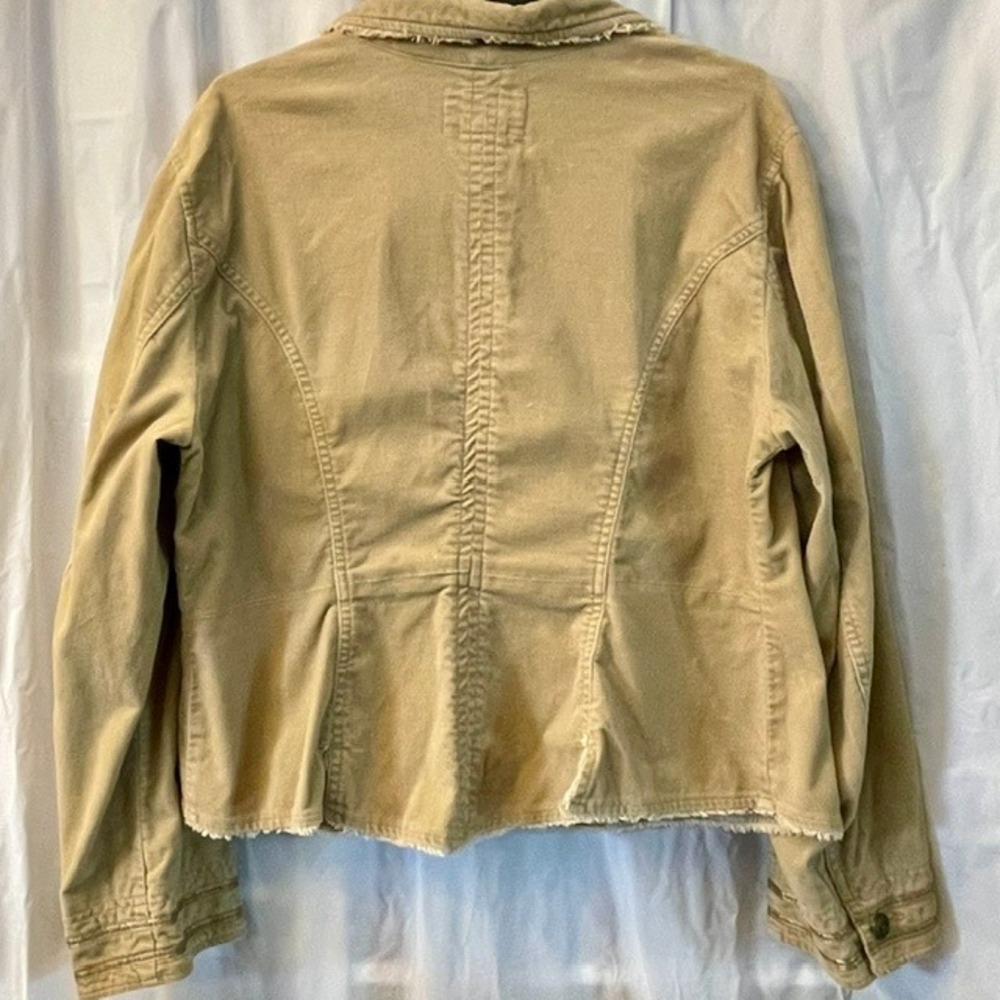 Venezia Supreme Vintage Y2K Tan Corduroy Distressed Boho Blazer Jacket 14/16 - Picture 7 of 10
